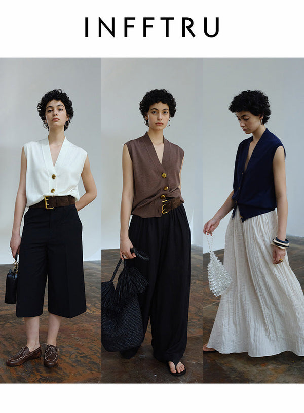 Retro Sleeveless Cardigan Vest
