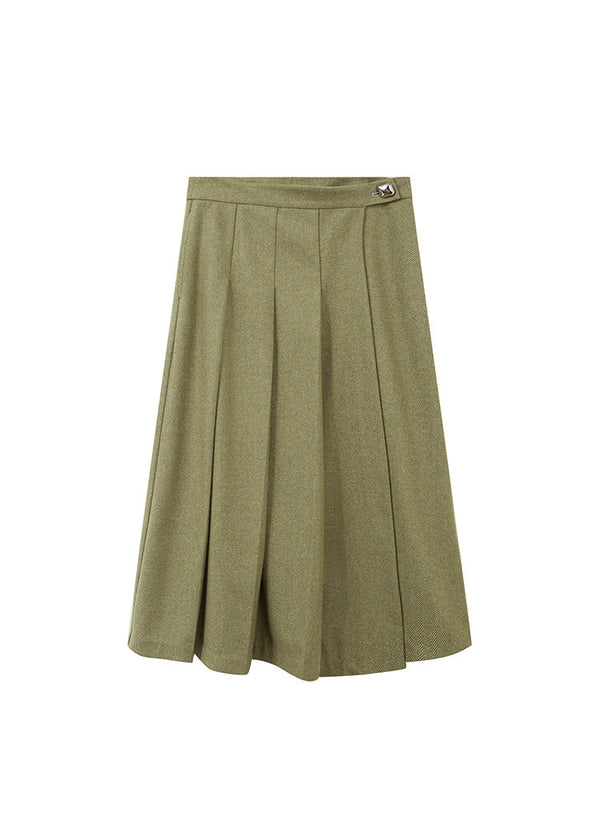 Retro Green Wool Skirt