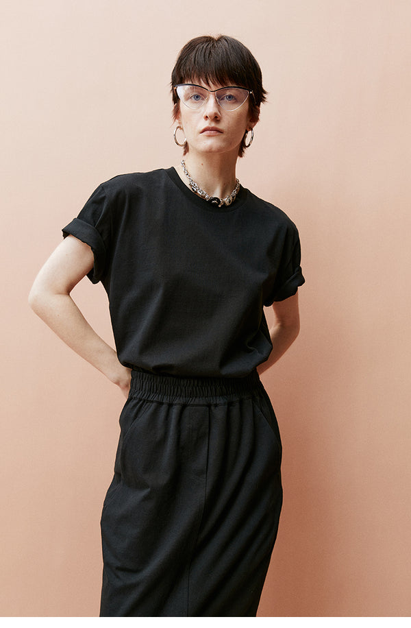 Basic Loose Round Neck Short Sleeved T-Shirt