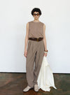 Shoulder Padded Sleeveless Tank Top