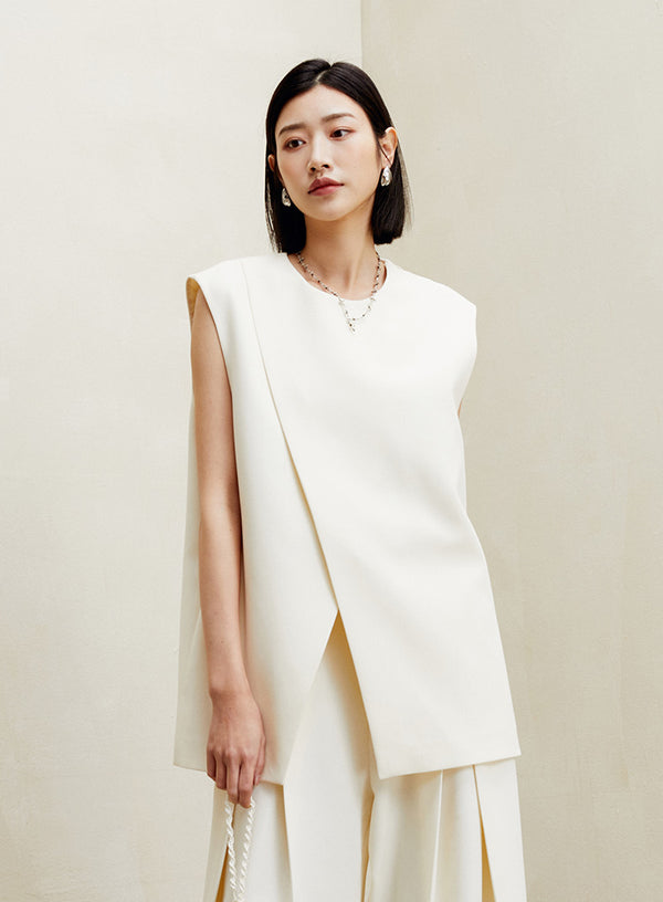 H-Shaped Slanted Placket Vest