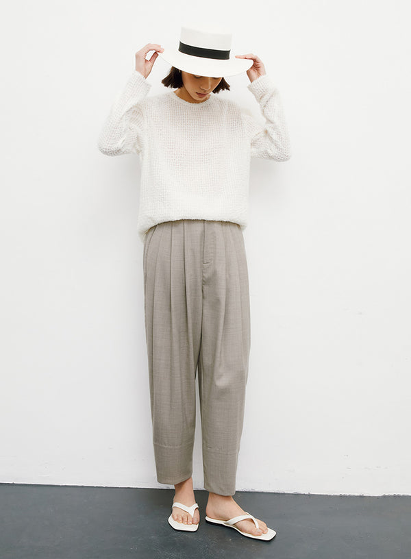 Classic Plaid Wool Trousers