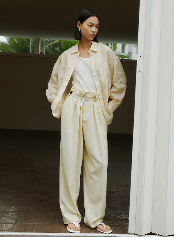 High Waist Casual Wide Leg Trousers