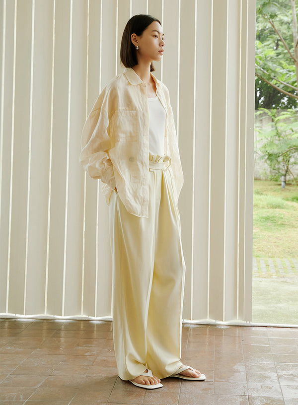 High Waist Casual Wide Leg Trousers