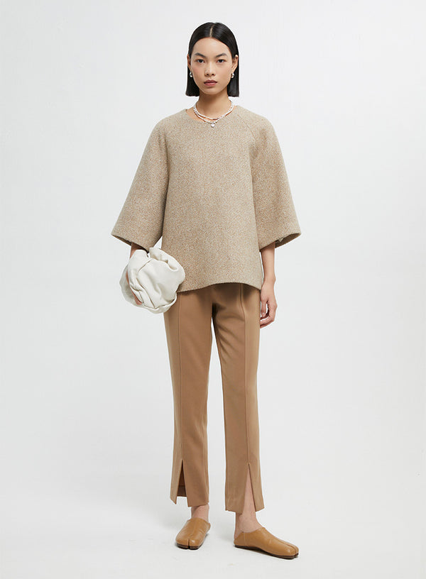 Black Slit Flare Pants