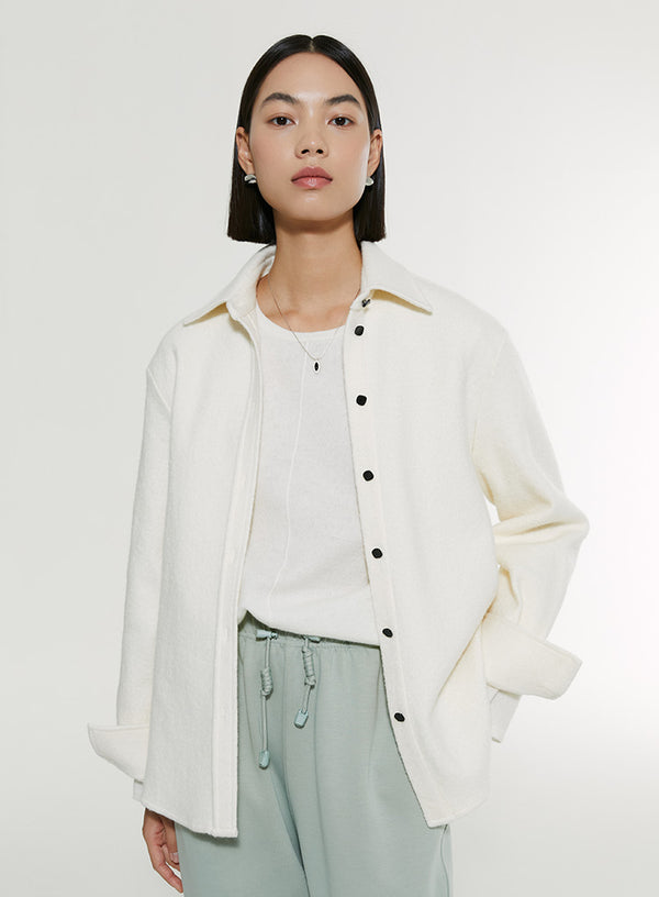 Cotton Blend Long-Sleeved Shirt