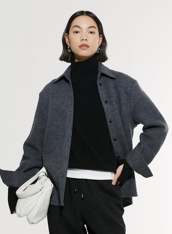 Cotton Blend Long-Sleeved Shirt