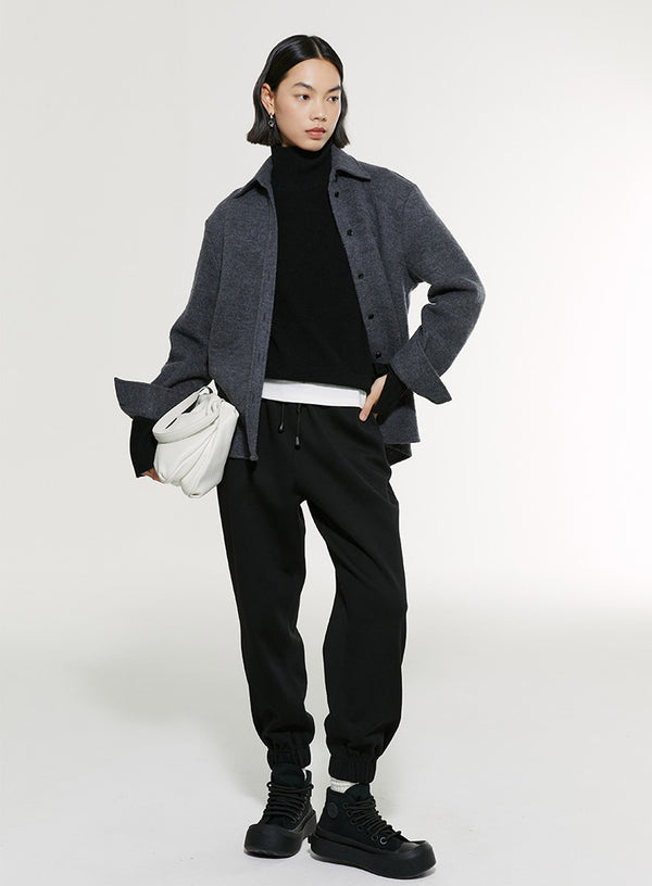 Cotton Blend Long-Sleeved Shirt