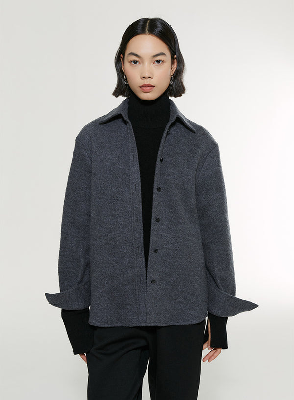 Cotton Blend Long-Sleeved Shirt