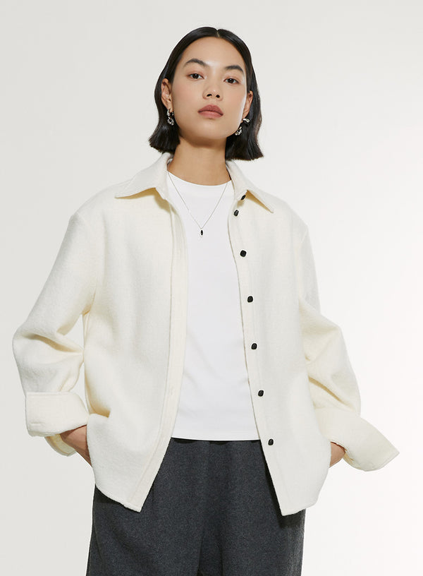 Cotton Blend Long-Sleeved Shirt