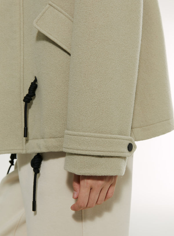 Drawstring Jacket Removable Hood