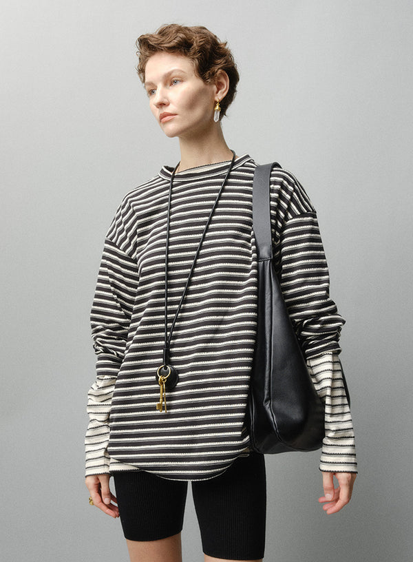 Striped Long-Sleeved T-Shirt With Pockets
