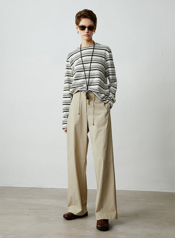 Drawstring Straight Leg Casual Pants
