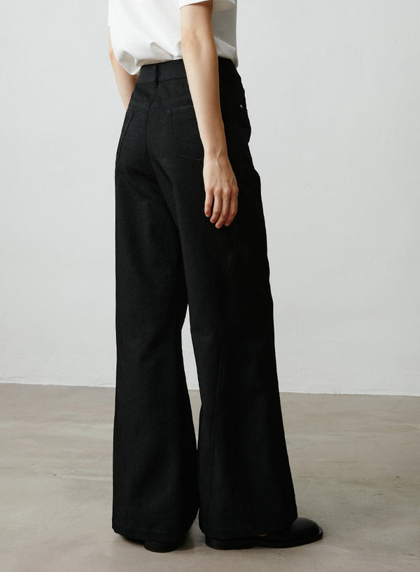 Twill Wide Leg Casual Pants