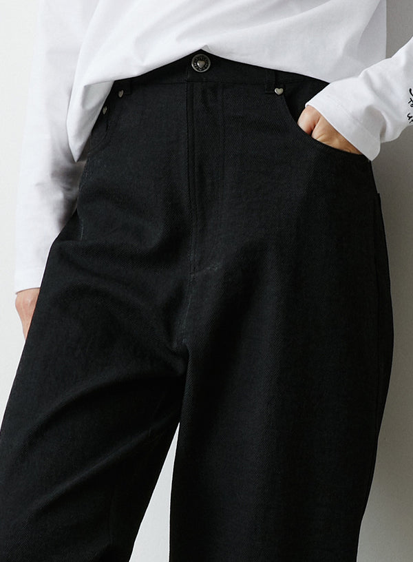 Twill Straight Leg Casual Pants
