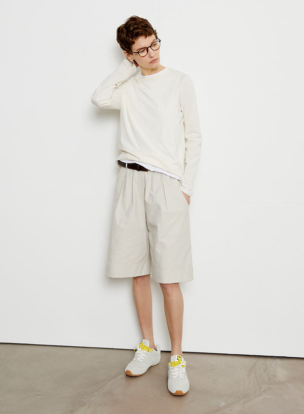 Cotton Basic Color Long Sleeved T-Shirt