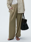 High Waisted Drape Wide Leg Pants