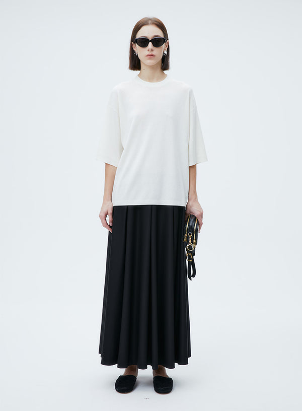 Black/Red Hepburn Pleated Skirt