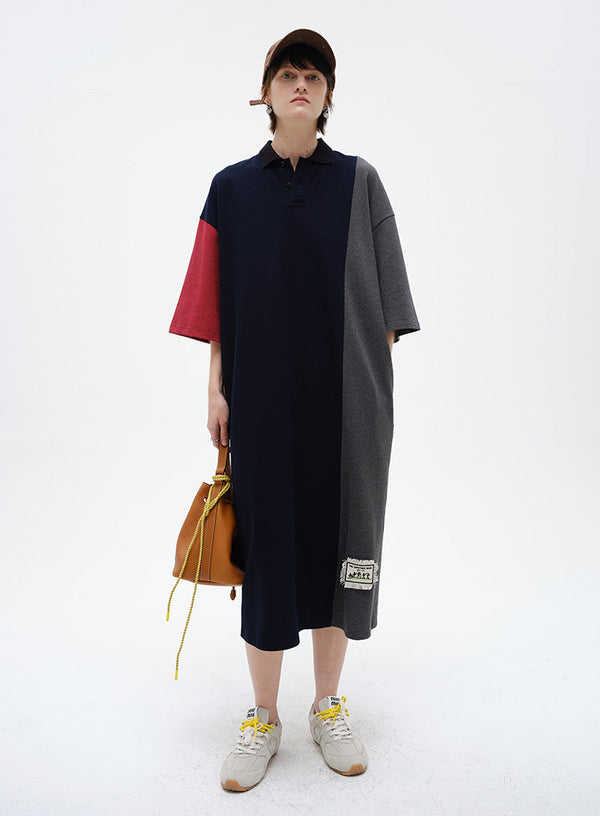 Loose Polo Half-Sleeve Dress
