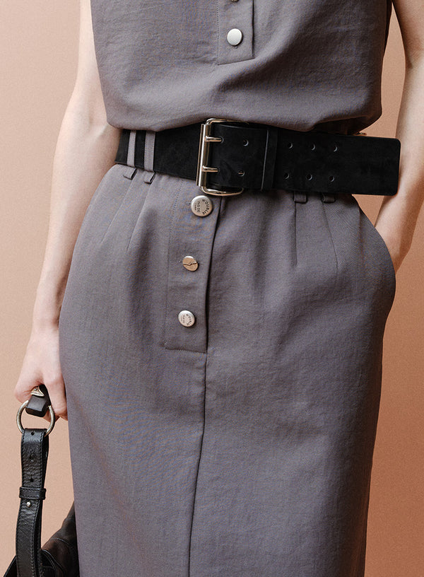 Classic Wide Waisted Straight Leg Skirt