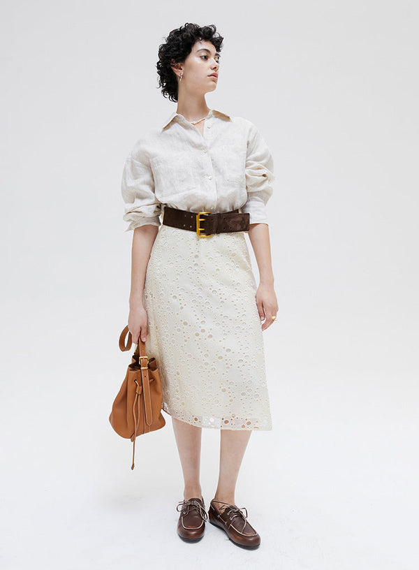 Elegant Circular Hollow Lace Skirt