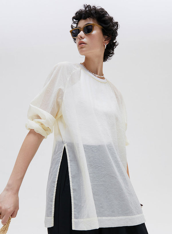 Sommer Slim rundhalset langærmet T-shirt