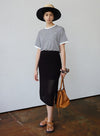 Hollow Mesh Side Slit High Skirt