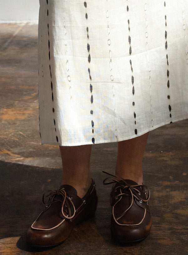 Linen Striped Printed Skirt
