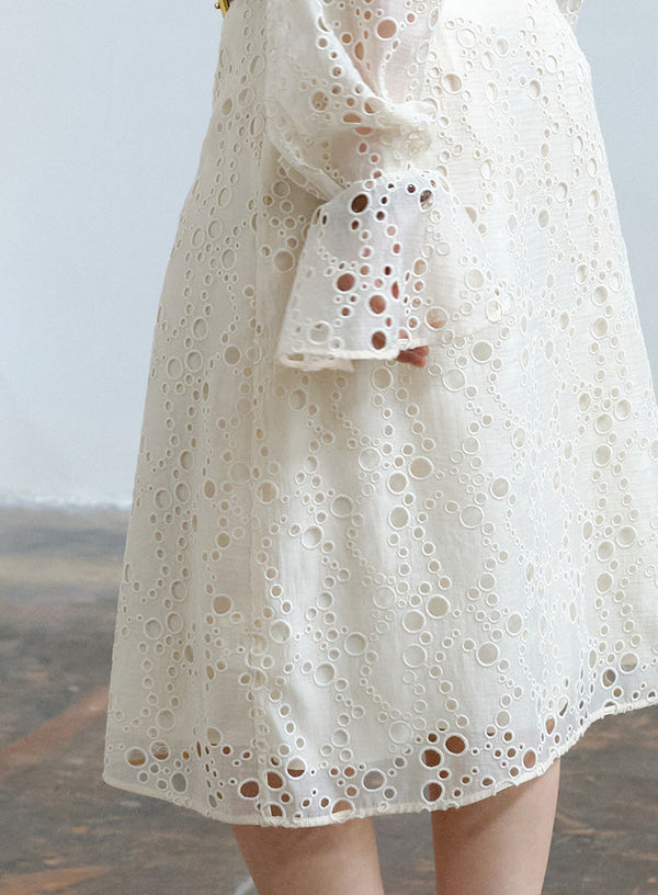 Elegant Circular Hollow Lace Skirt