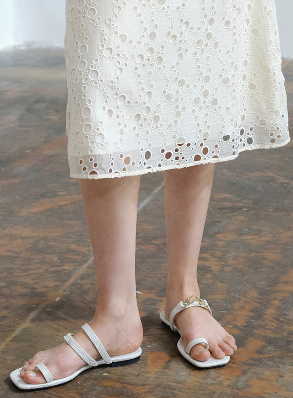 Elegant Circular Hollow Lace Skirt