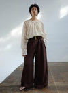 French Embroidered Hollow Flared Sleeve Blouse