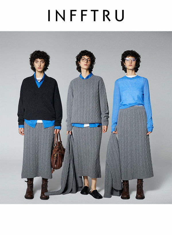 Knitting Twists Wool Skirt