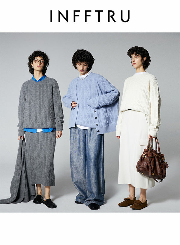 Twists Knitting Cashmere Wool Sweater