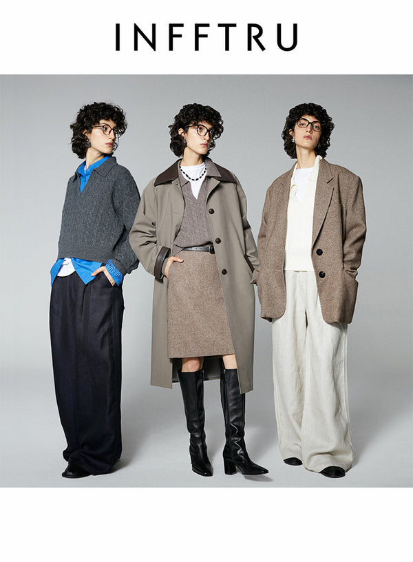 Wool V-Neck Polo Sweater