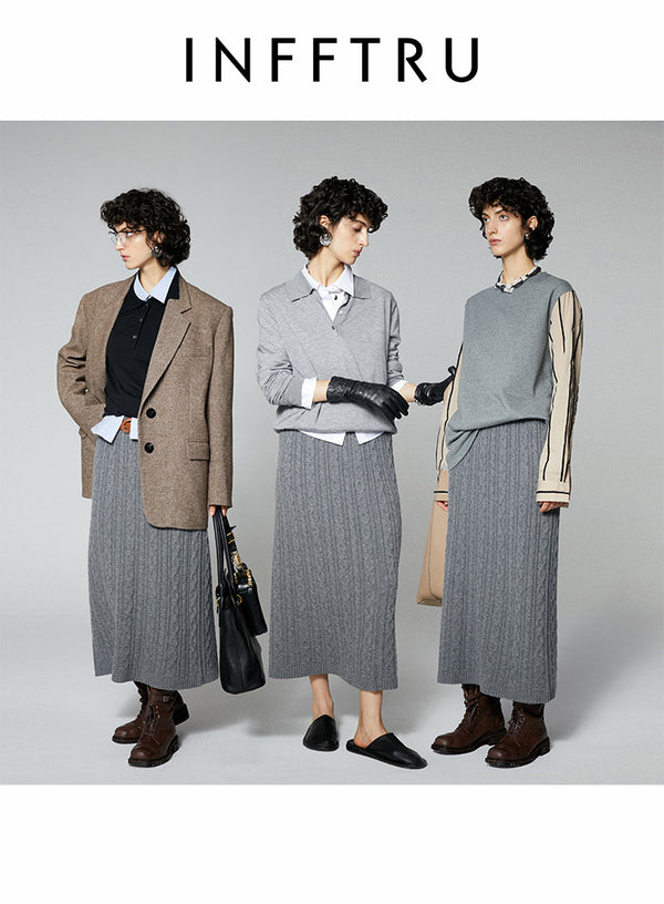 Knitting Twists Wool Skirt