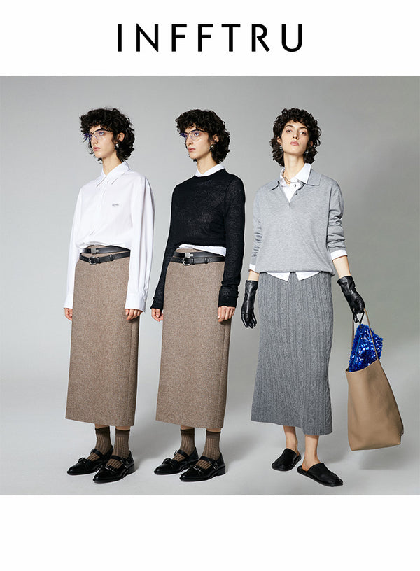 Lyocell Embroidered Long Sleeved Shirt