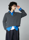 Wool V-Neck Polo Sweater