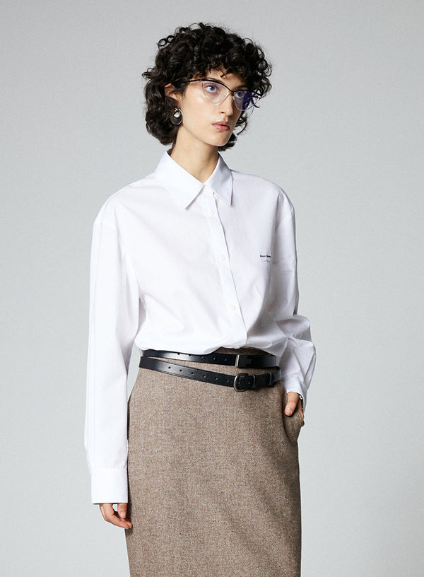 Lyocell Embroidered Long Sleeved Shirt