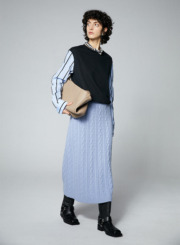 Vintage Knitting Twists Wool Skirt