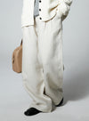 Linen Denim Wide Leg Pants