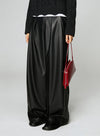 PU Wide-Leg Leather Pants