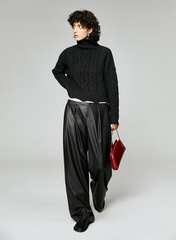 Knitted Yak Wool Turtleneck Sweater