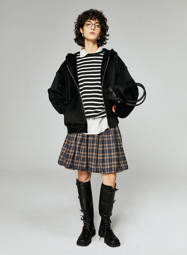 Retro Corduroy Hoodie Jacket