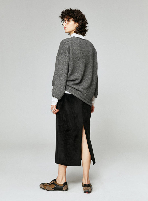 Corduroy Straight Leg Skirt