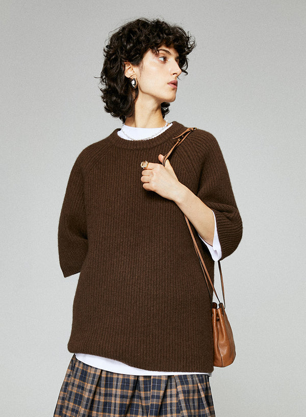 Yak Wool Half Sleeve Sweater T-shirt