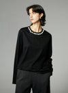 Handmade Pearl Design Long Sleeved T-Shirt
