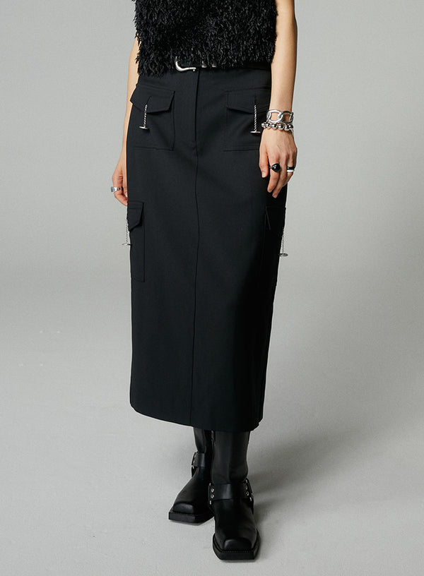 Retro Chain Straight Leg Skirt