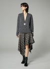 Button Up Deep V-Neck Wool Sweater