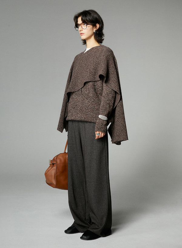 Soft Wide-Leg Casual Trousers