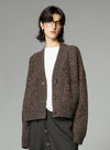 Flower Yarn V-Neck Wool Cardigan